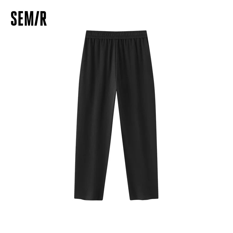 Semir Women Pants Loungewear Waffle Texture Drawstring Loose Straight Home Casual Outside Wear Autumn Bottoms 2026