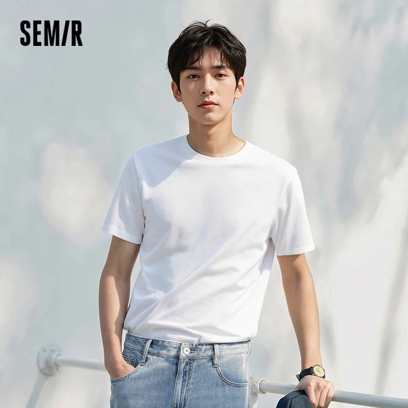 Semir Men's O-Neck T-Shirt Summer 2026 Cool Feeling Solid Casual Top for Comfortable Wear