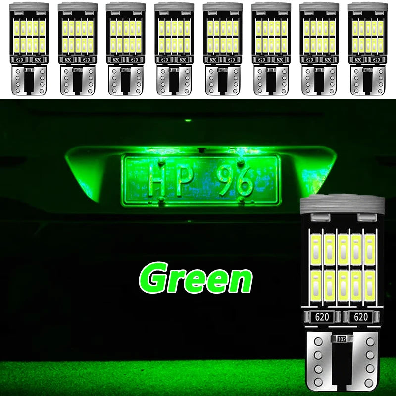 អំពូល LED T10 W5W ចំនួន 10-40 អំពូល CANBUS គ្មានកំហុស 12V 4014-26SMD 400LM 6500K ពណ៌សភ្លឺខ្លាំង ភ្លើងខាងក្នុងរថយន្ត ផែនទីទ្វាររថយន្ត