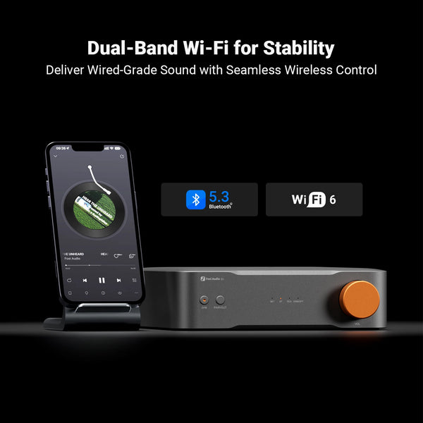 Fosi Audio S3 HiFi Music Streamer ប៊្លូធូស 5.3 AKM4493SEQ DAC Preamp ឧបករណ៍ចាក់តន្ត្រីបណ្តាញ ឆបគ្នាជាមួយ AirPlay2, Google Cast