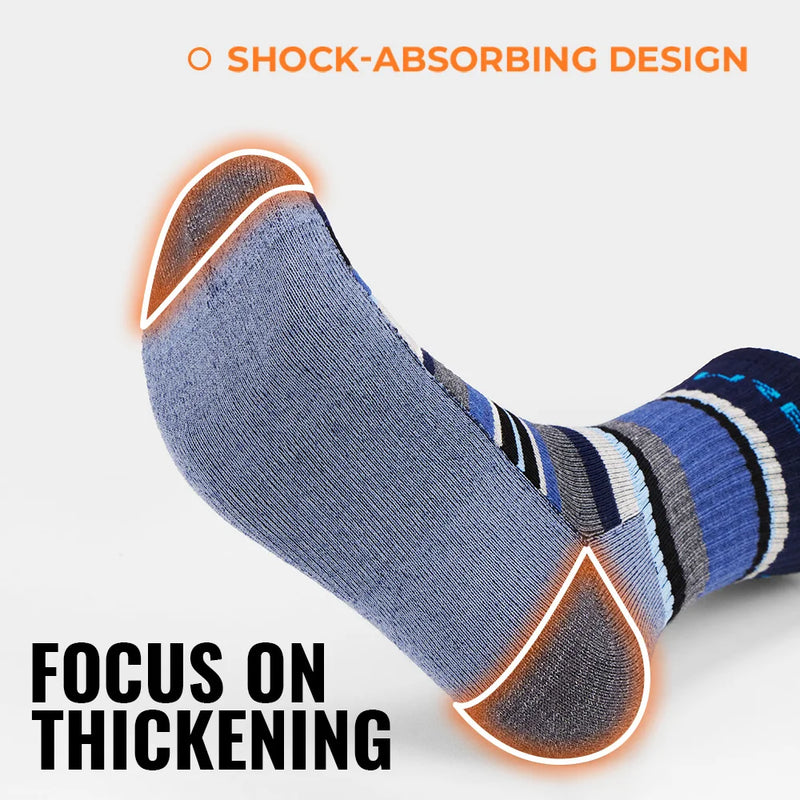 WRELS Merino Wool Hiking Socks Thermal Warm Winter Cushioned Moisture Wicking Socks Breathable Sports Socks Running Skiing Socks