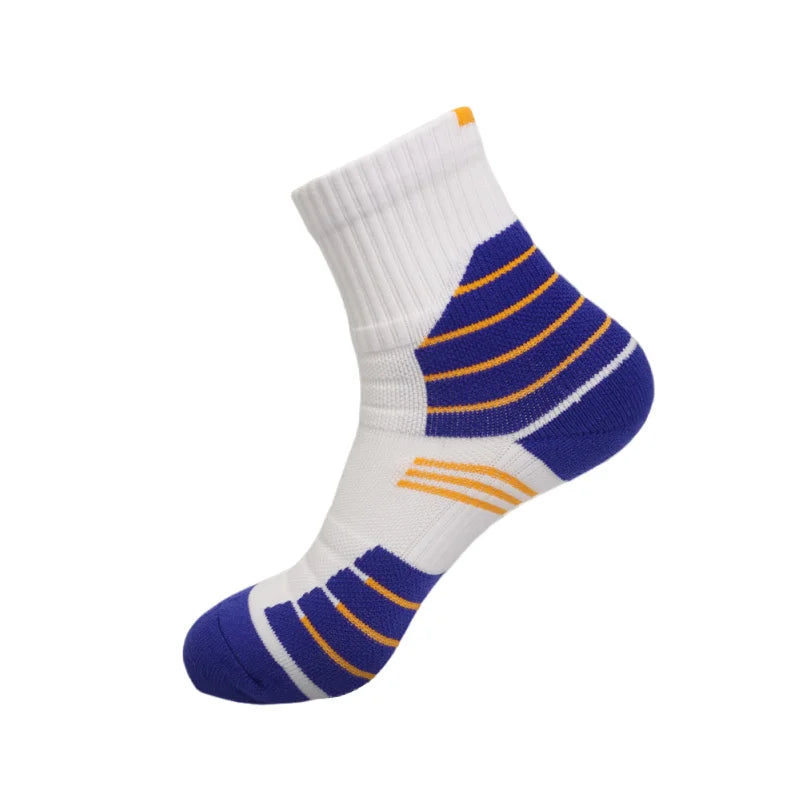 WRELS 1/2/3 Pairs Badminton Socks Cushioned Crew Athletic Socks Men Women Compression Breathable Tennis Gym Running Socks