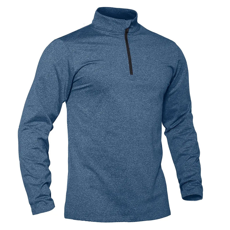TACVASEN Spring/Fall Thermal Sports Sweater Men's 1/4 Zipper Tops Breathable Gym Running T Shirt Pullover Male Activewear
