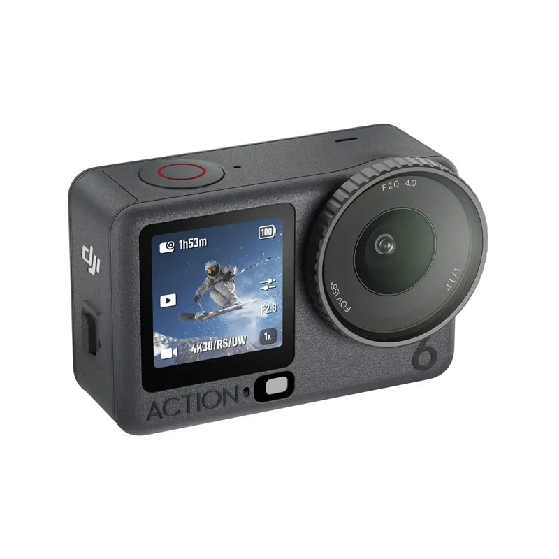 DJI Osmo Action 6 All-New 1/1.1-Inch Square Sensor Variable Aperture f/2.0-f/4.0 Cold-Resistant & 4-Hour Battery Life