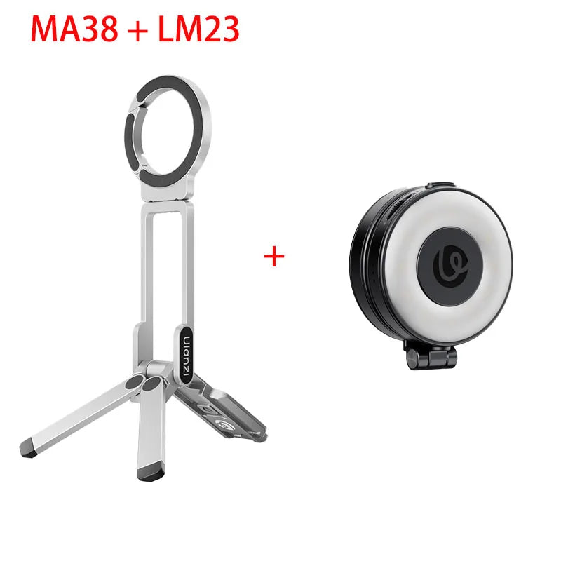 ជើងទ្រទូរស័ព្ទ Ulanzi MA38 MagLock ជើងទ្រទូរស័ព្ទដែលអាចបត់បានជាមួយមូលដ្ឋានម៉ាញេទិក Arca-Swiss សម្រាប់ Iphone 16 15 14 Vlog Live