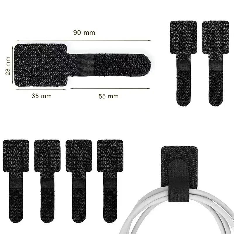 Separate Cable Management Box, Cable Ties, Mouse and Headphone Cable Management Nylon Cable Ties, Reusable Loop Hook Strap, Stra