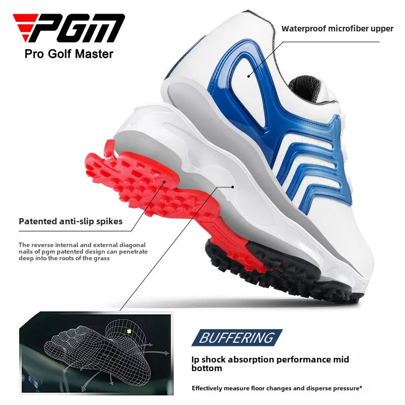 PGM Golf Shoes Waterproof Summer Fashion Casual Sneakers Golf Sports Men's Shoes Quick Lacing Non-Slip Wholesale XZ374