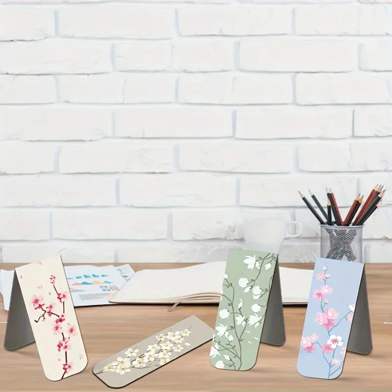 1set/5pcs Assorted Flower Designs Magnetic Bookmarks - Strong Magnet Page Clips for Books, Durable  Book Markers Set for Readers
