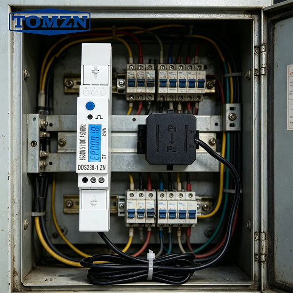 DDS238-1 ZN Energy Meter V-I-Hz-Pimport/export activereactive energy8–300V 20mA–100ACT 5060Hz RS485bi-directional LCD backlight
