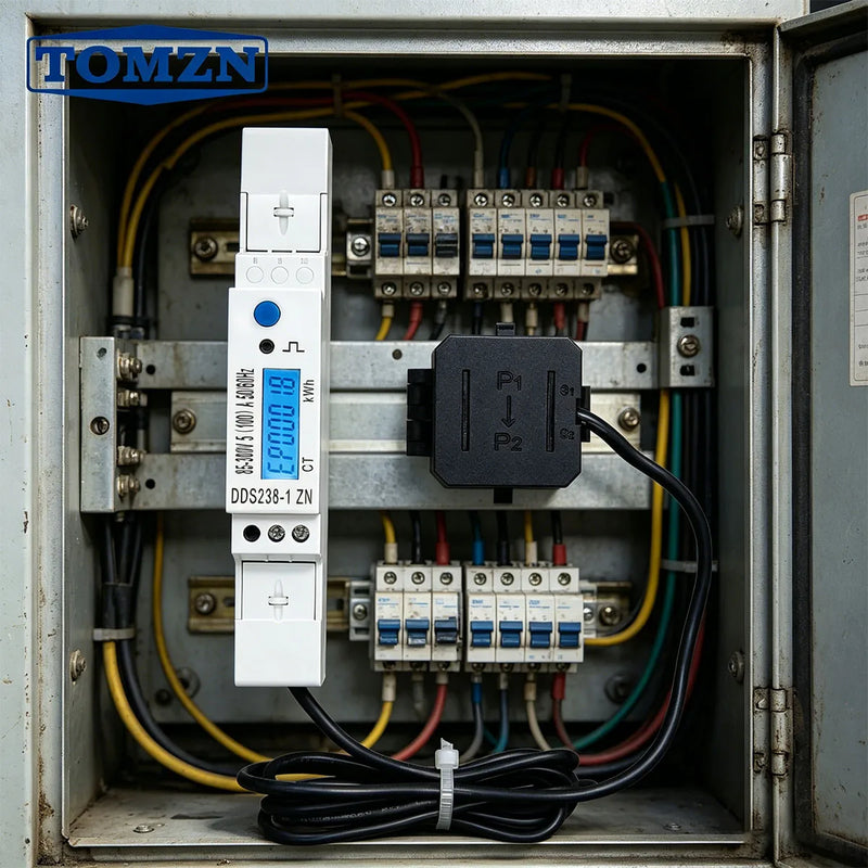 DDS238-1 ZN Energy Meter V-I-Hz-Pimport/export activereactive energy8–300V 20mA–100ACT 5060Hz RS485bi-directional LCD backlight