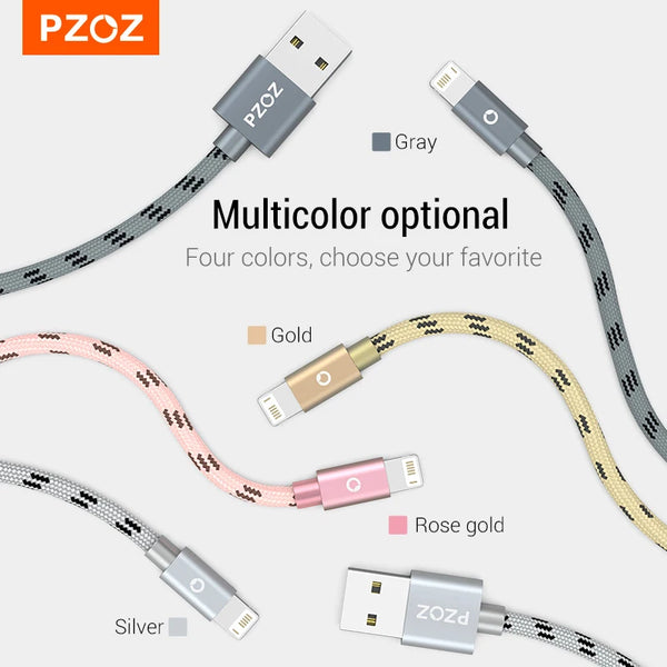 PZOZ 2m 3m For iphone 14 13 12 11 Xs Xr 8 7 charger usb cable phone fast charging cables and organizers fast charging charger