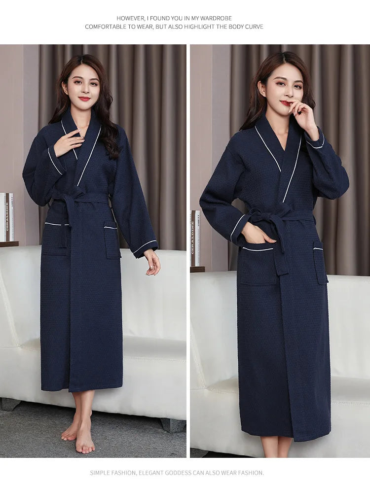 អាវងូតទឹក Kimono សម្រាប់នារី ទំហំធំ រលុង រដូវស្លឹកឈើជ្រុះ រដូវរងា អាវងូតទឹកដៃវែង កប្បាស 100% រ៉ូបងូតទឹក អាវគេងសម្រាប់ងូតទឹក ប៉ាហ្សាម