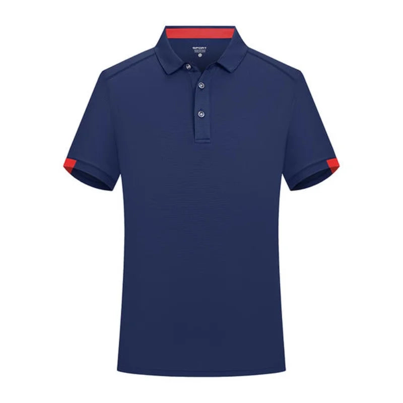 Men's short-sleeved Summer polo shirt  custom logo team cloth Quick-drying grid Fabric   light and breathable  sport business