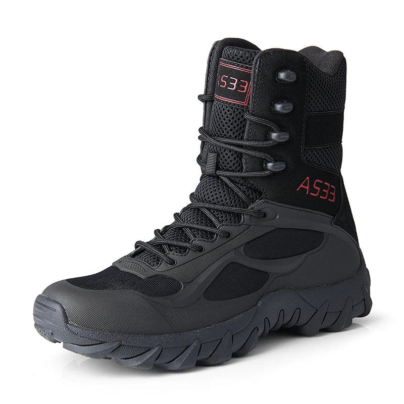 Men's tactical training boots four seasons high top jungle combat boots outdoor anti-slip comfort walking hiking casual boots