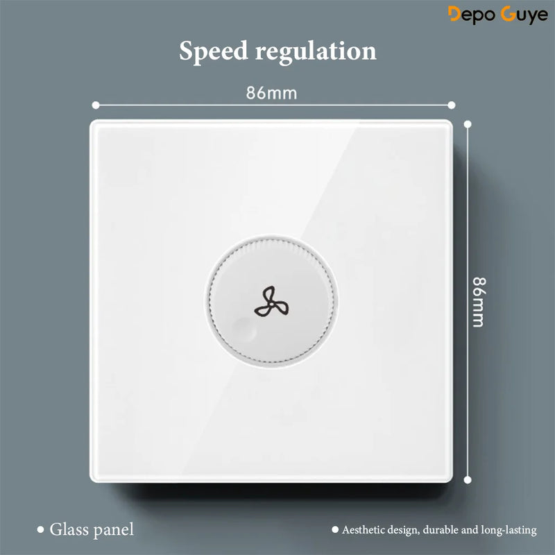 White UK 230V Tempered Glass Touch Light Switch Socket LED Wall Panel Smart Home Switches Socket Manufacturer Wholesale Supplier