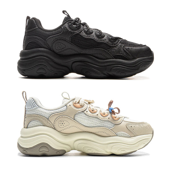 ស្បែកជើង Li-Ning ស្ត្រី MIA របៀបរស់នៅ ពាក់បាន ឆ្លុះបញ្ចាំង បែប Retro ស្បែកជើងកីឡា កែងក្រាស់ LiNing ស្បែកជើងប៉ាតាធម្មតា AGCV276