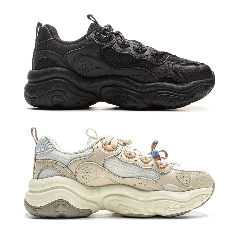 ស្បែកជើង Li-Ning ស្ត្រី MIA របៀបរស់នៅ ពាក់បាន ឆ្លុះបញ្ចាំង បែប Retro ស្បែកជើងកីឡា កែងក្រាស់ LiNing ស្បែកជើងប៉ាតាធម្មតា AGCV276