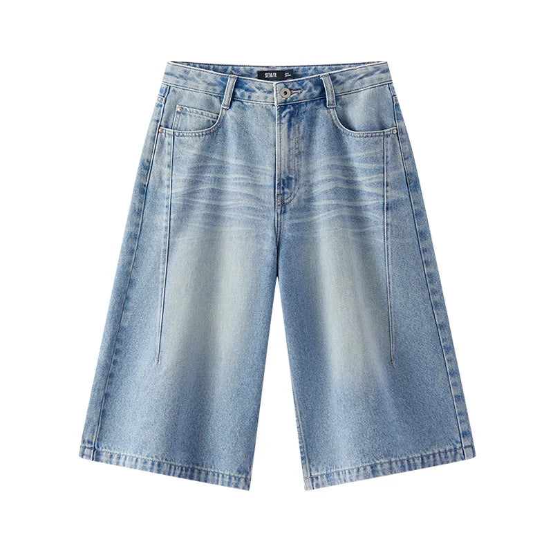Semir Womens Denim Pants 2026 Loose Straight Knee Length Casual Style Fashion Soft Daily Wear