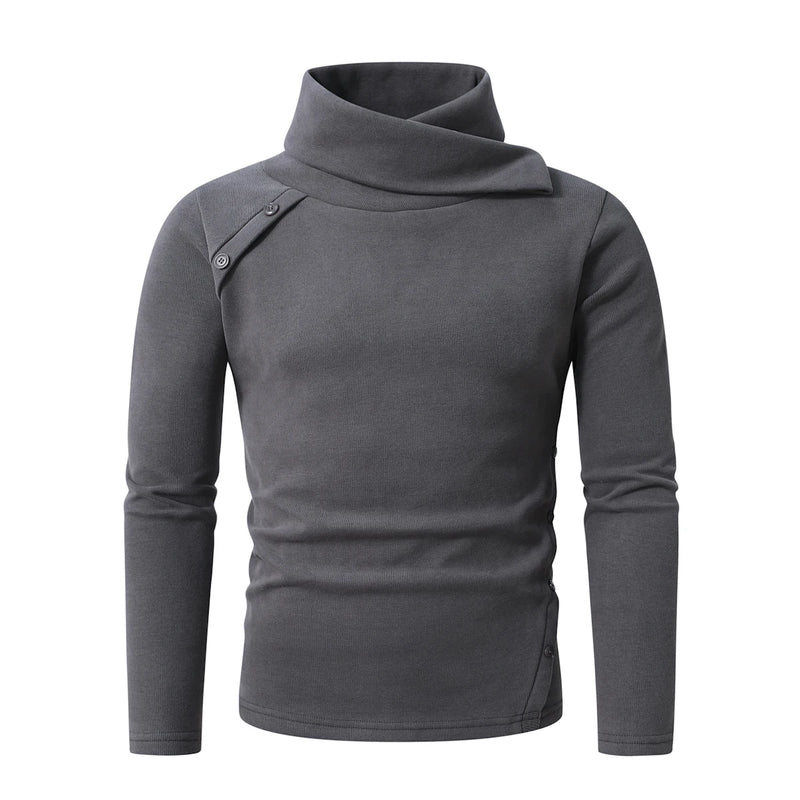 Winter Men's White Turtleneck Sweater, British-style Black Pullover, Asian Sizes M-4XL. New 2026