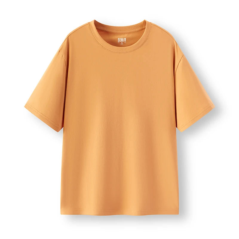 Semir Men T shirt Solid Color Crew Neck Knit Comfortable Versatile Casual Top 2026 Summer Simple Daily Clothes