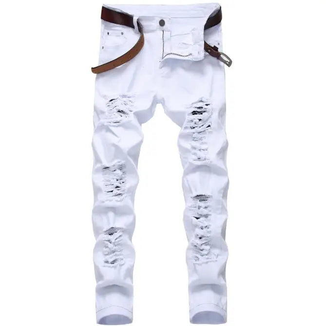 2026 Men's Blue Jeans 3D Digital Print Stretch Denim Pants Blue Black White Trousers Men Fashion Slacks 28-34 36 38 40 42