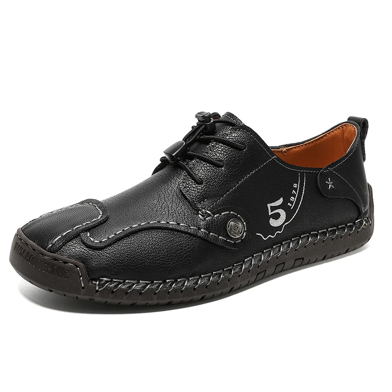 Mens Walking Shoes Large Size 38-48 High-quality Handmade Casual Leather Mens Outdoor Breathe Walking Fashion Flat Sneakers