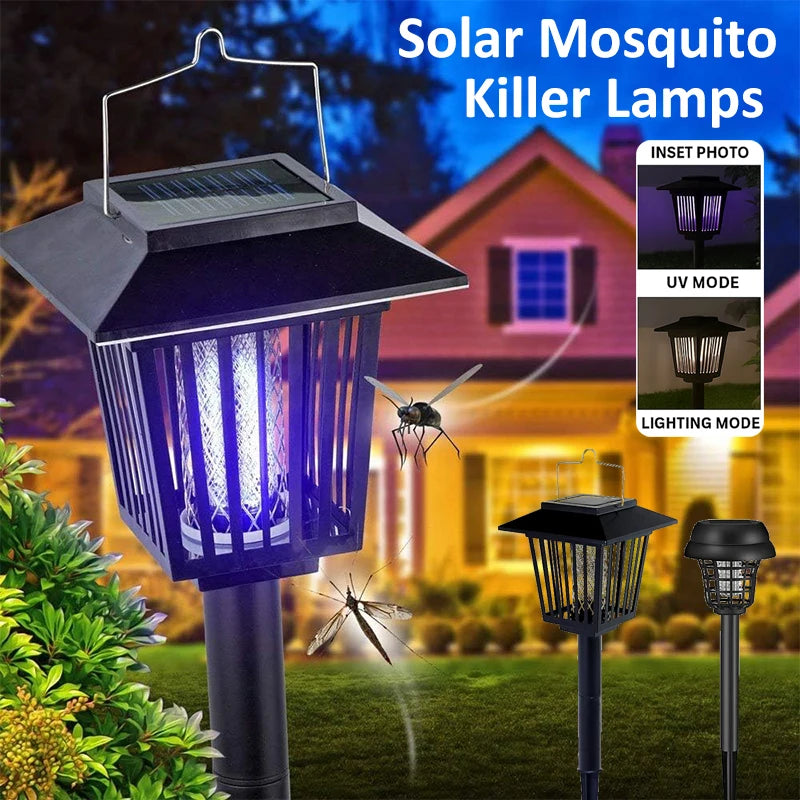 Solar Bug Zapper Waterproof Outdoor Mosquito Zapper Killer and Lighting Repellent Lamp for Indoor Outdoor Use Garden Patio