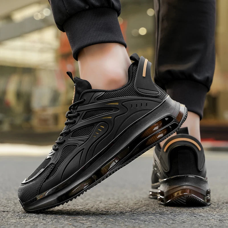 Men's plus-size mesh casual sports shoes summer breathable soft-sole outdoor absorb shock running shoes student light sneakers
