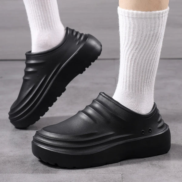 Hotel Chef Shoes Four Seasons Non-slip Waterproof Oil-proof Kitchen Work Shoes Men's Casual Joker Light EVA Outdoor Garden Shoes