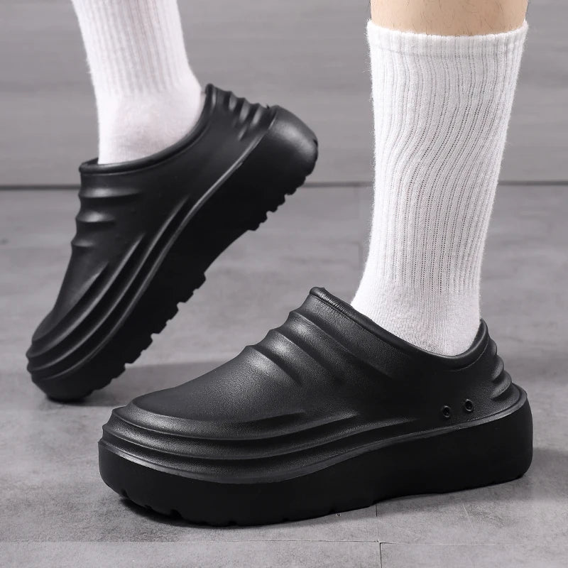 Hotel Chef Shoes Four Seasons Non-slip Waterproof Oil-proof Kitchen Work Shoes Men's Casual Joker Light EVA Outdoor Garden Shoes