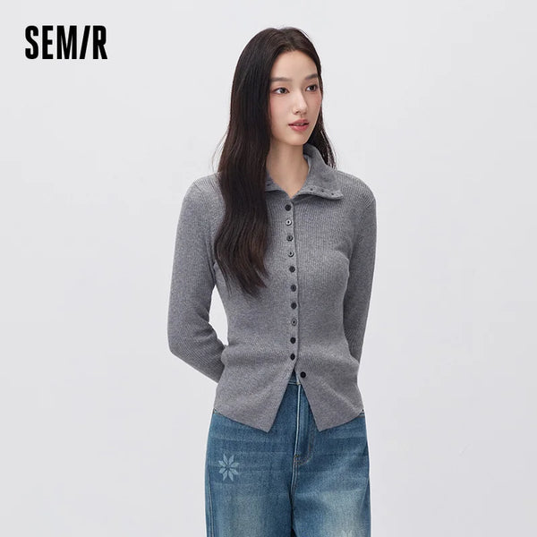 អាវកាឌីហ្គែនសម្រាប់នារី Semir រាងស្លីមសម រចនាបថបុរាណ ងាយស្រួលប្រើ រដូវរងាថ្មី ឆ្នាំ២០២៦ ស្លៀកប្រចាំថ្ងៃ រចនាបថធម្មតាក្នុងទីក្រុង