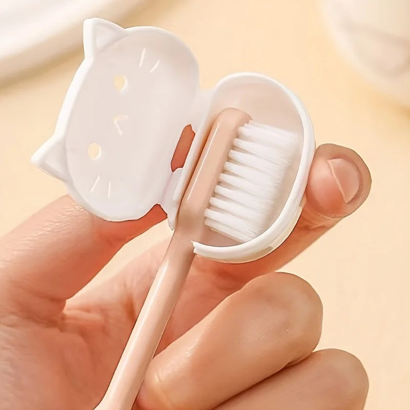 4pcs Cute Cartoon Toothbrush Protectors, Portable Travel Cases for Toothbrush Heads Toothbrush protection clip daily necessities