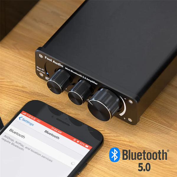 ឧបករណ៍បំពងសម្លេង Fosi Audio BT10A ប៊្លូធូស 2 ឆានែល ថាមពលសំឡេង ស្តេរ៉េអូ TPA3116D2 ខ្នាតតូច HiFi ឌីជីថល សម្រាប់ឧបករណ៍បំពងសម្លេង 50W Treble និង Bass
