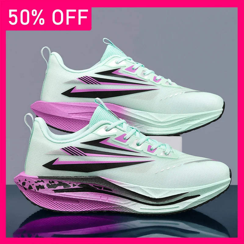 Unisex Sports Shoes Breathable Casual Professional Running Shoes Teenagers Anti Slip Shock-absorbing Thick Soled Training Shoes
