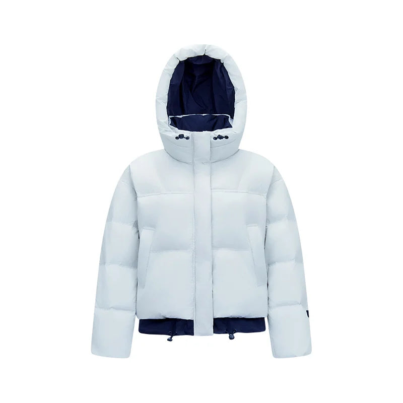Semir Women Down Jacket 90 Percent Down Fill Layered Look Color Block Hooded Design Loose Fit Puffer Shape 2026 Winter