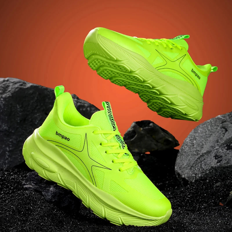 Couples Sports Shoes 2026 New Trendy Lightweight Thick-Sole High-Quality Outdoor Training Mesh Lace-up Sneakers for Men
