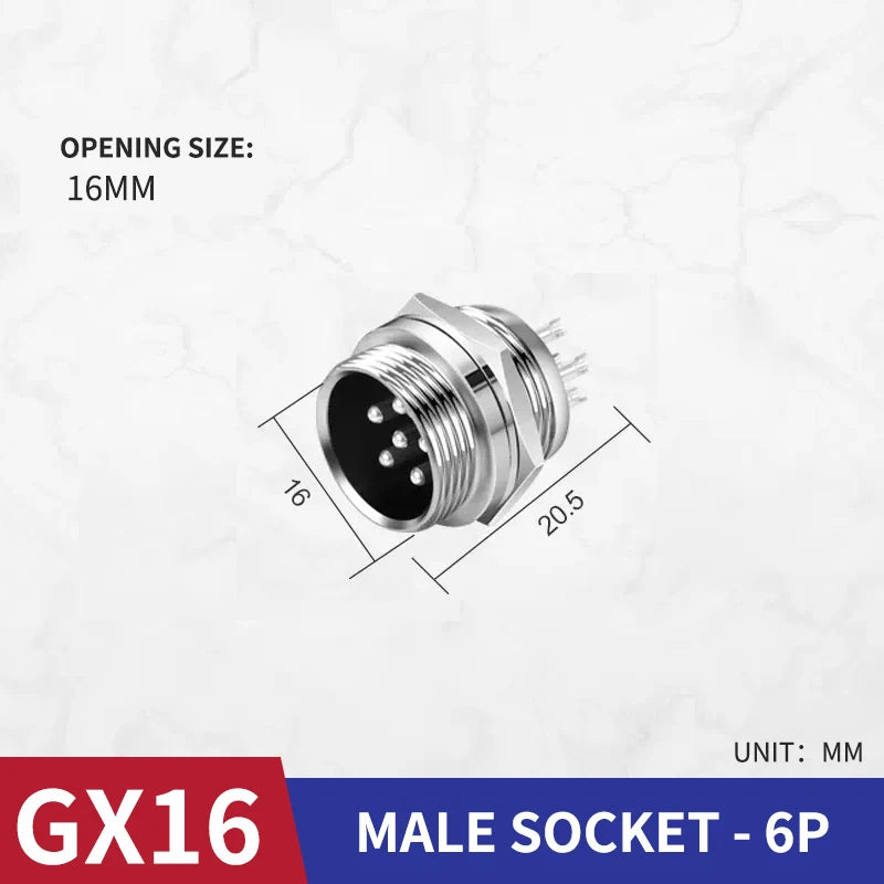 10 Pcs GX16 Male And Female Aviation Plug Socket Connector GX16-2/3/4/5/6/7/8/9/10 PIN Cable Aviation Plug Connector Rear Nut