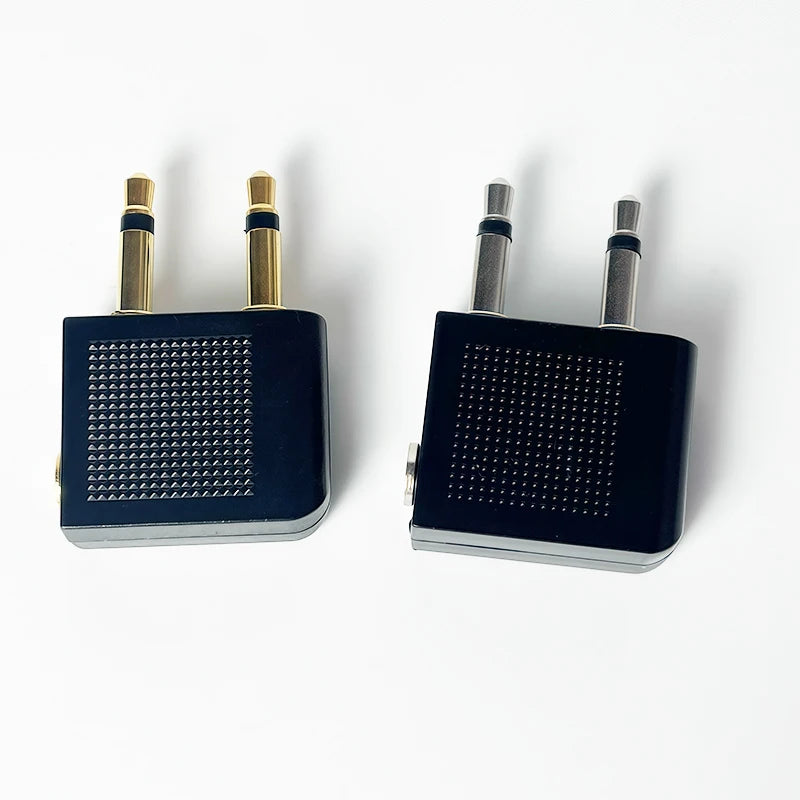 Professional Aviation Audio Adapter: 2X3.5MM MONO PLUG TO 3.5MM STEREO JACK Male to Female Audio Jack Converter