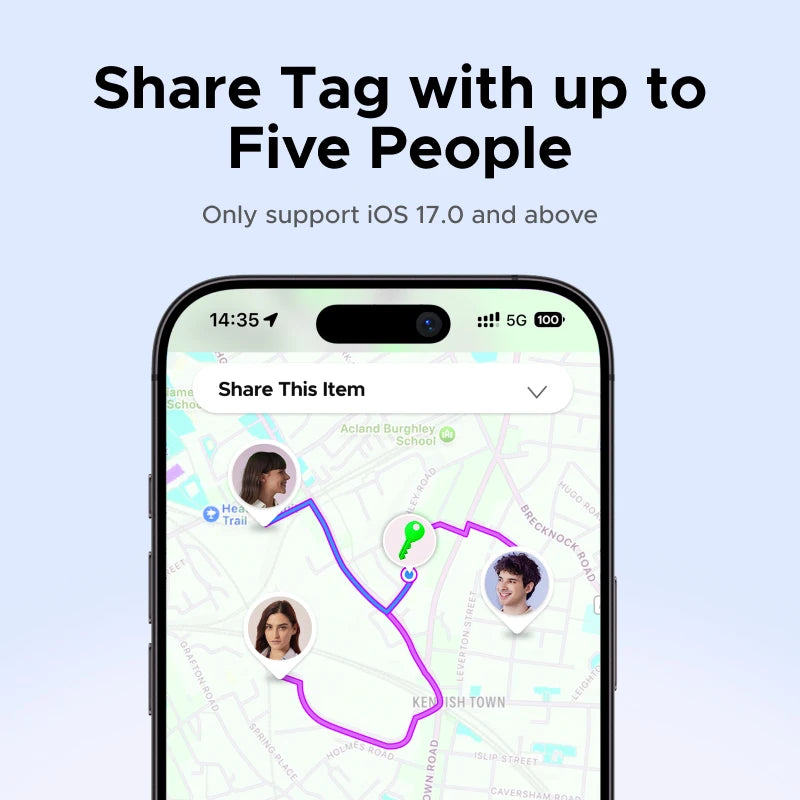 UGREEN Smart Tag Bluetooth Tracker, Keys Finder Item Locator SmartTag Up to 2 Year Battery For iPhone Apple Find My (only IOS)