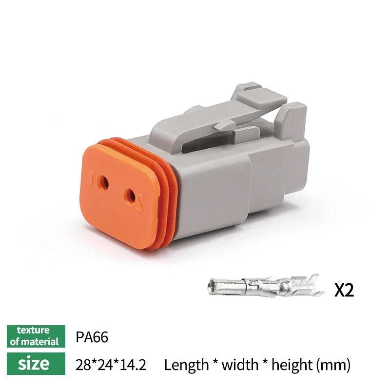 5/10/100 Sets Deutsch Type Connector Male Female Waterproof DT Connectors 2-Pin Dt04-2p Dt06-2s 8202612040,Sealable,2 Position