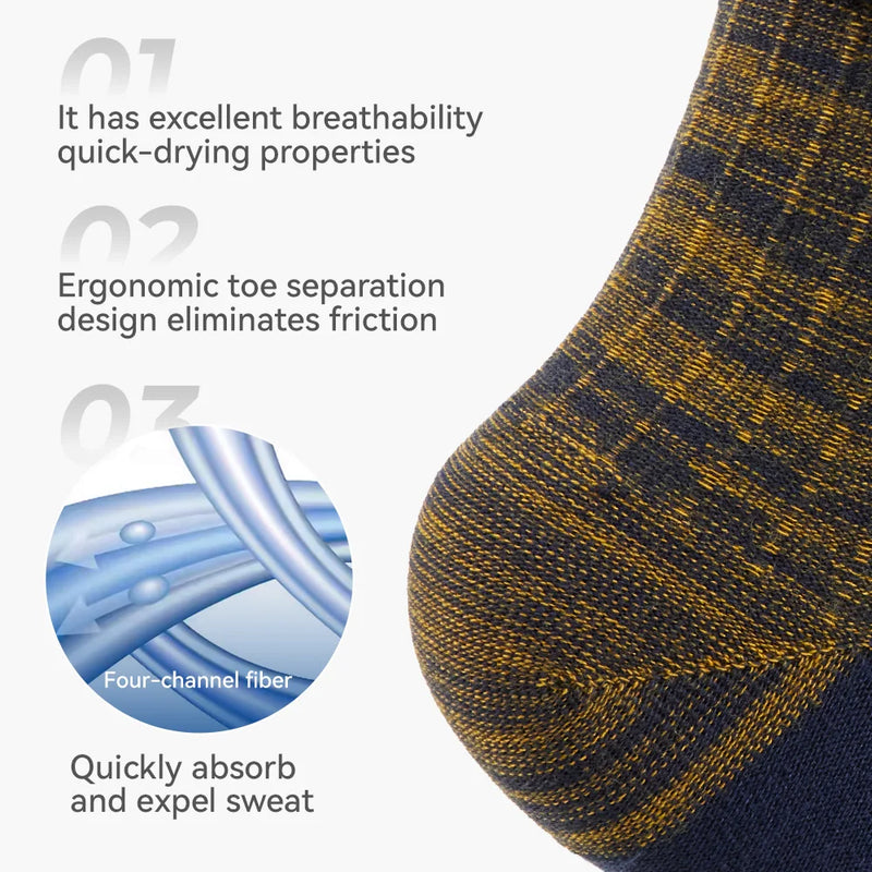 WRELS 1/2/3pairs COOLMAX Five Finger Socks for Men Women Running Athletic Breathable Quick Dry Soft Compression Toe Sports Socks