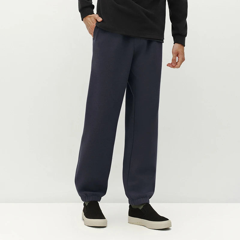 Semir Men Casual Pants Fleece Lined Loose Fit Tapered Leg Commuter Style Versatile 2026 New Winter Daily Wear Everyday Wardrobe