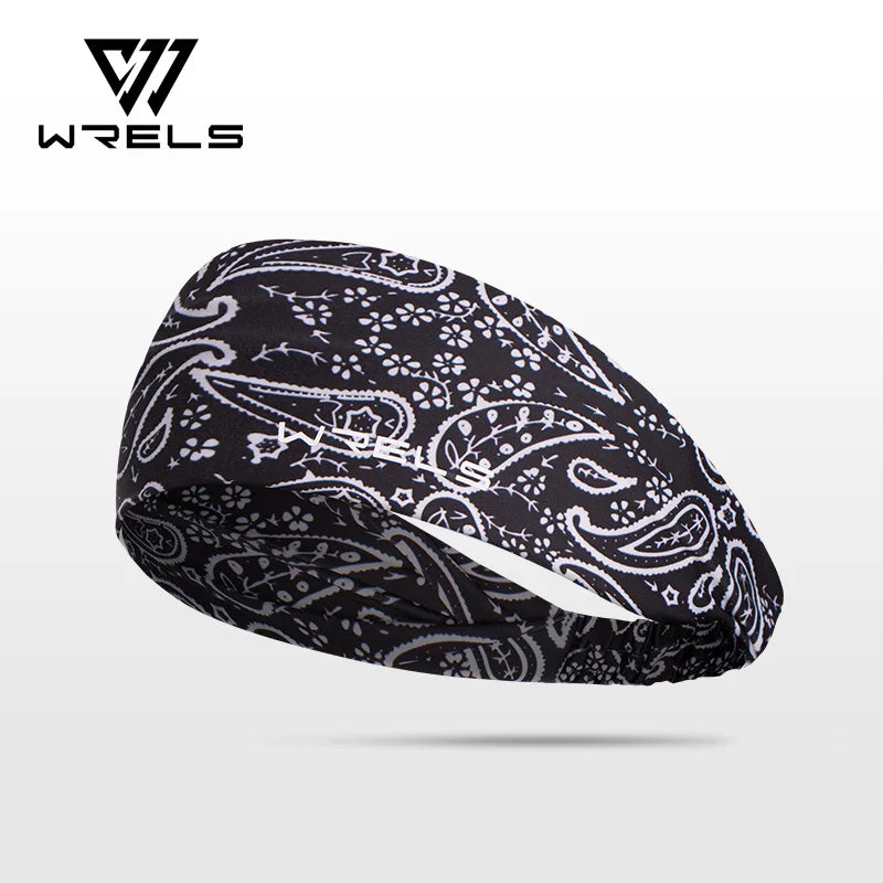 WRELS Sports Sweatband Headband for Men Women Moisture Wicking Workout Non Slip Elastic Hairband Running Cycling Head Wrap