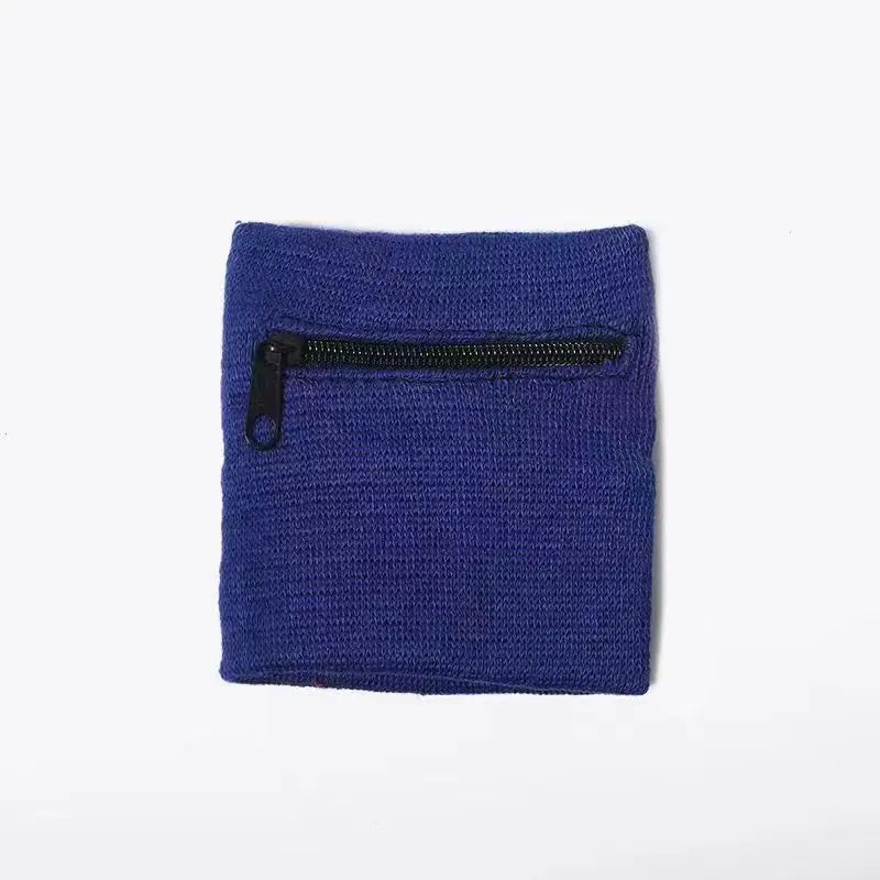 1pc Solid Color Zippered Wrist Wallet & Cash Holder - Stretchable Wristband Suitable for Running, Gym, Outdoor Activities