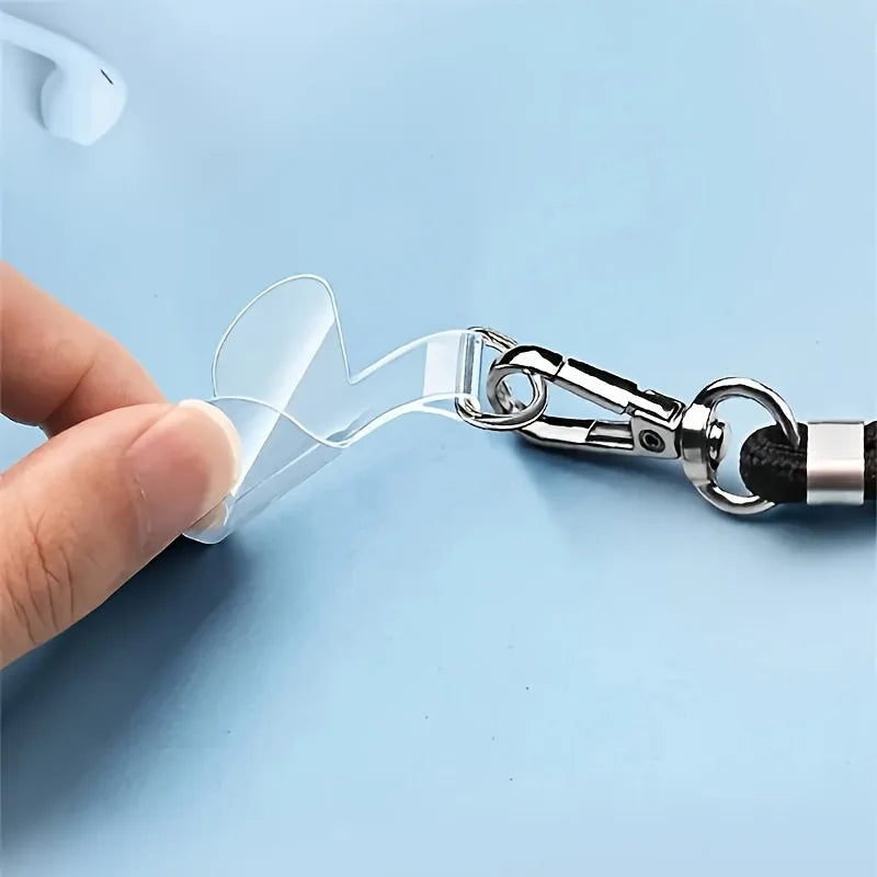 2/5pcs TPU Mobile Phone Lanyard Stickers - Universal Adhesive Mobile Phone Holder with Removable Anti-Loss Strap Connector Kit
