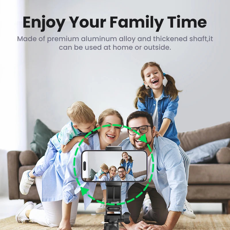 UGREEN 1.7m Phone Tripod Stand For Gopro iPhone Samsung Xiaomi Foldable Aluminum Phone Holder Universal Travel Tripode Holder