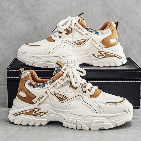 Chunky sneakers four seasons new Men's breathable light soft sole comfort running outdoor students fashion casual sports shoes