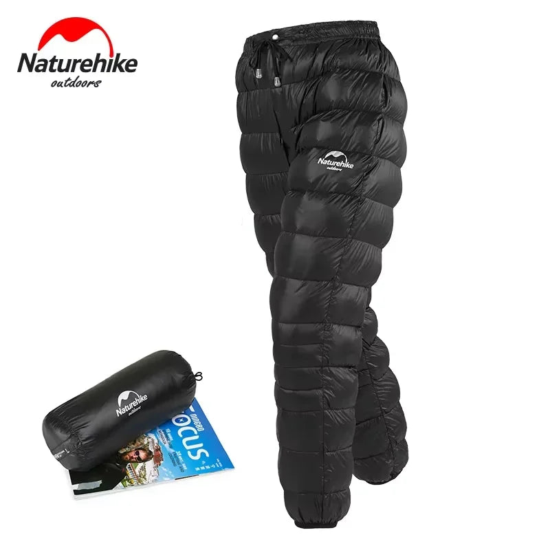 Naturehike Outdoor Down Pants Waterproof Wear Ultralight Thermal Hiking Pants Camping Warm Winter Goose Down Pants NH18K210-K