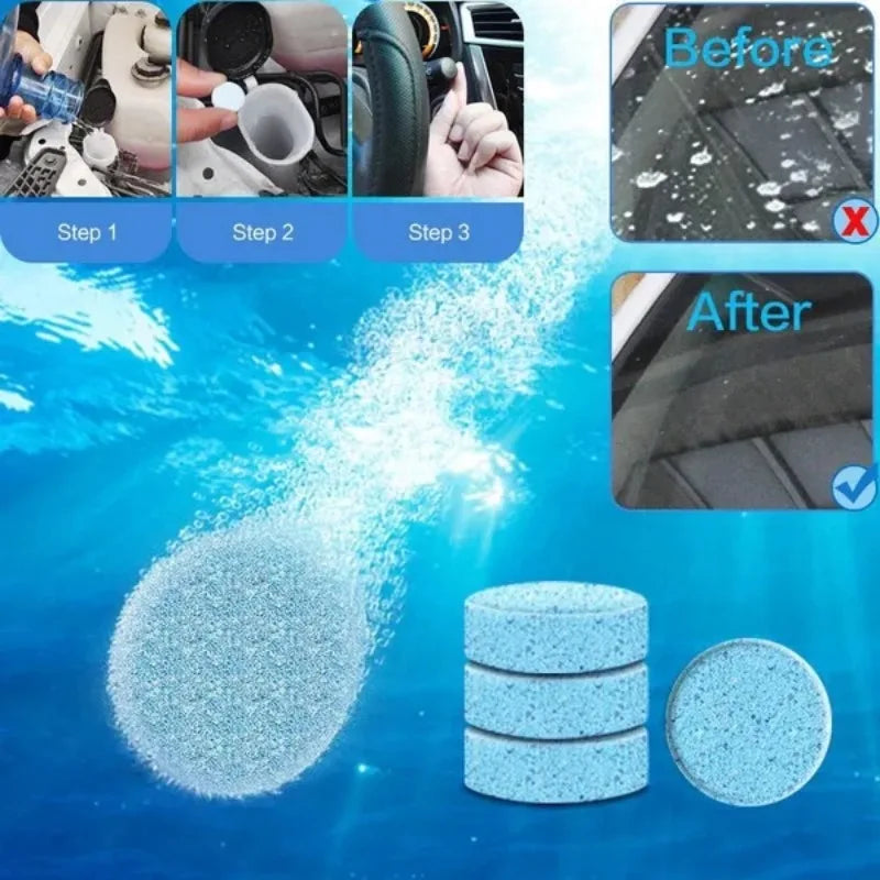 10/20pcs Car Windshield Cleaner Tablets, Effervescent Glass Washer Concentrate, All-Season Washer Fluid,Keep the glass clean