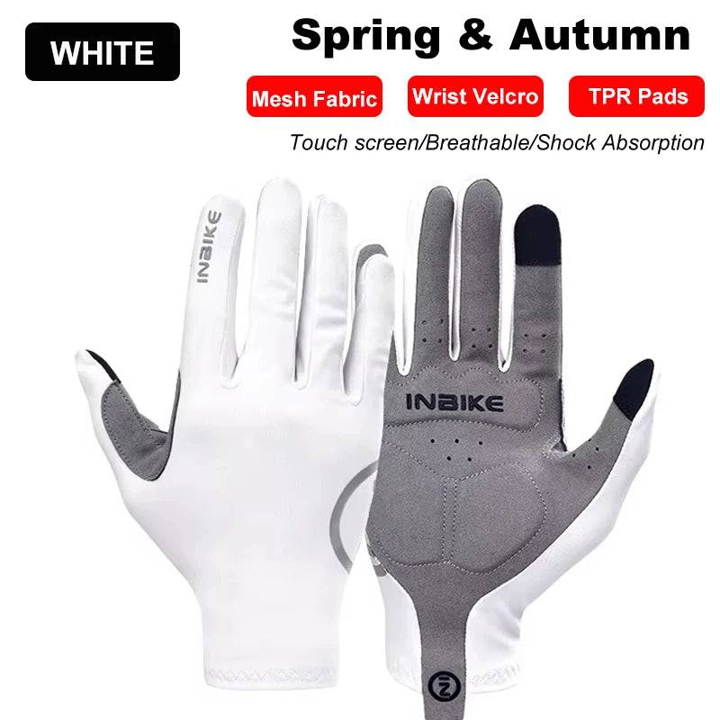 INBIKE Spring Cycling Gloves for Men Touchscreen Breathable Mountain Bike Gloves Bicycle Gloves for Riding Biking Racing Gloves